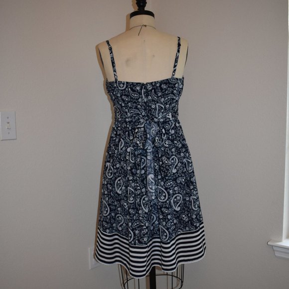 Maurices Navy and White Paisley A-Line Dress - Picture 2 of 6